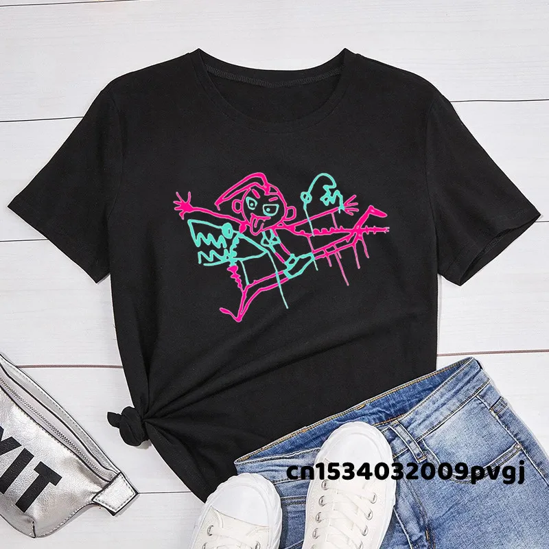 Jinx Arcane T Shirts for Women Men Game Get Jinxed Cartoon Printed T-shirt League of Legends Tee Shirt Short Sleeve Tops