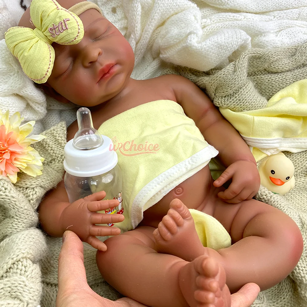 Flessibile 17 pollici corpo intero morbido silicone neonato ragazza bambola fatta a mano bocca aperta Reborn Bebe perfetto carino collezione bambola regalo