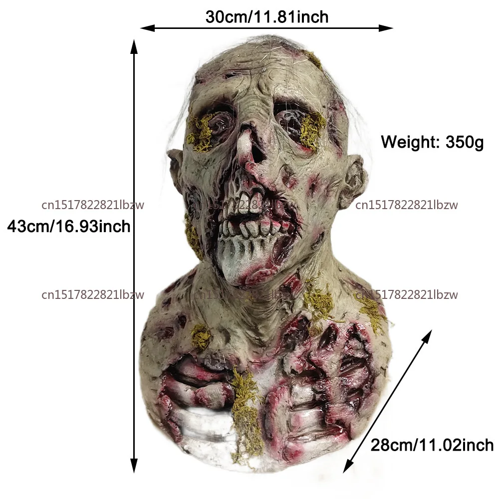 Halloween Horror Moss Biochemical Zombie Monster Mask Chamber Horror Latex Hood Props