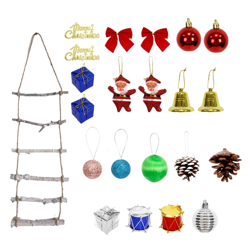 Triangular Ladder Display for Photos and Decoration Christmas Tree Ornament