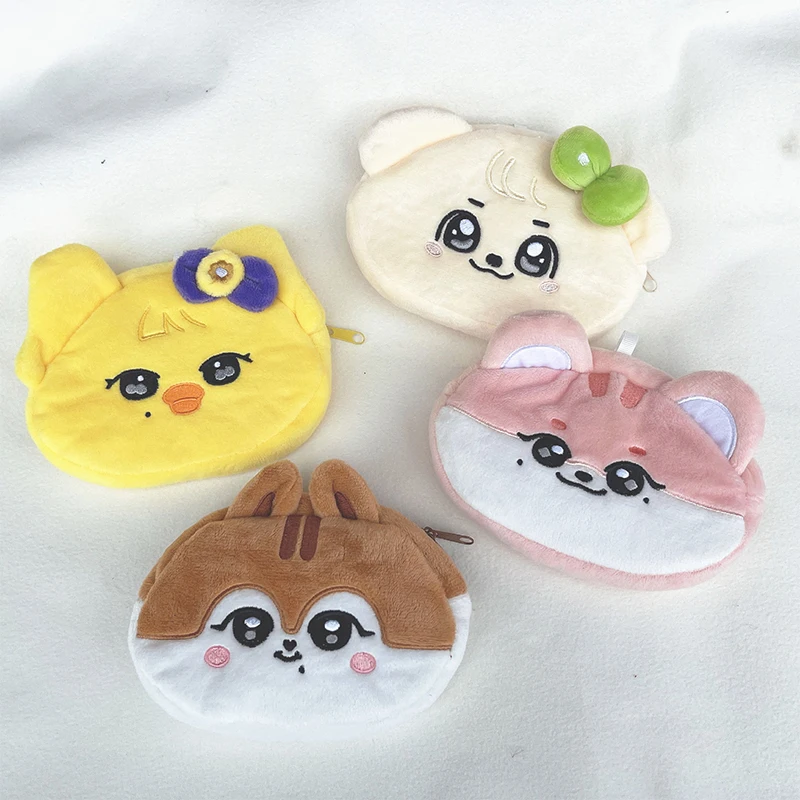 New Kpop MINIVE PARK Plush Coin Purse Animal Coin Bag Zipper Mini Key Bag Children's Birthday Gift Cartoon Lovely Wallet Display