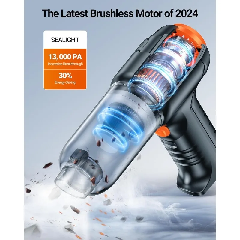 Mini Car Vacuum Wireless, High Power Suction and Air Duster, Lightweight and Compact Handheld Vacuum, Portable Vacuum C