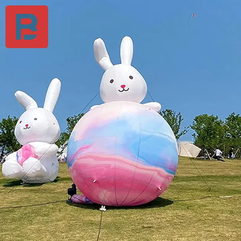 Bola De Coelho Inflável Gigante, adereços Chineses Do Festival Do Meio-Outono, decoração Do Shopping, iluminação Do Palco De Bar