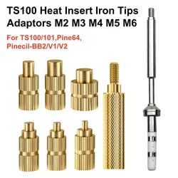 Heat Insert Nut Soldering Tip Adapter for TS100/101 Pine64 Pinecil Series M2-M6 Indenter Insertion Soldering Iron Tip Adapter