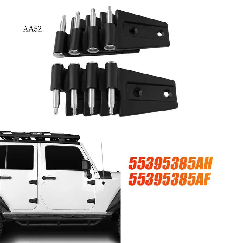 

AS-1Set/8Pcs Car Body Door Hinge Kit 55395385AH For JEEP Wrangler JK 4Dr 2007-2018 Front Rear Door Side Hinges Cover Trim Parts