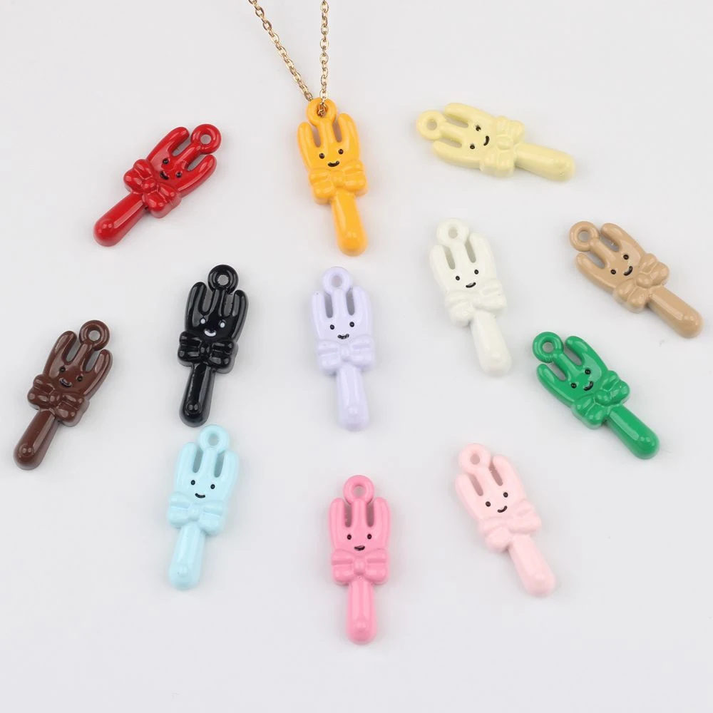 

10pcs Simple Cute Rabbit Bow Shape Pendant Jewelry Making Accessories Handmade DIY Bracelet Earrings Necklace Ornament Craft