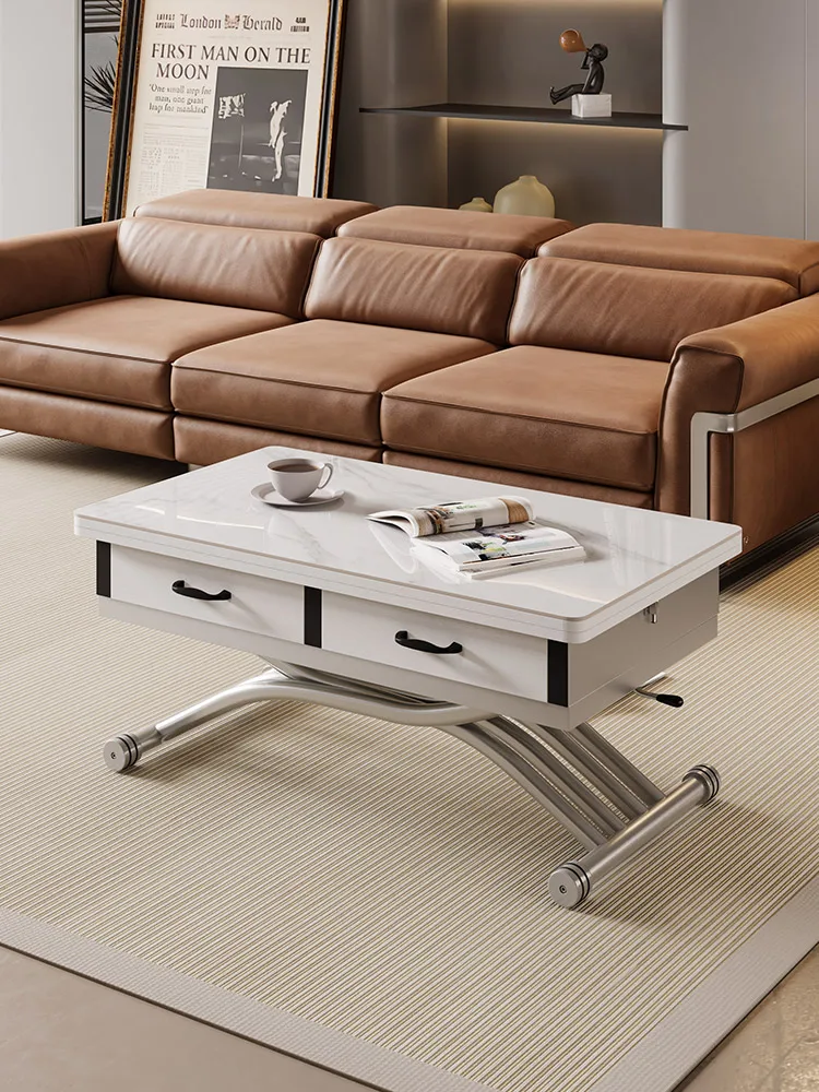Lifting coffee table dining table dual-purpose integrated small apartment two-in-one variable folding dining table living room