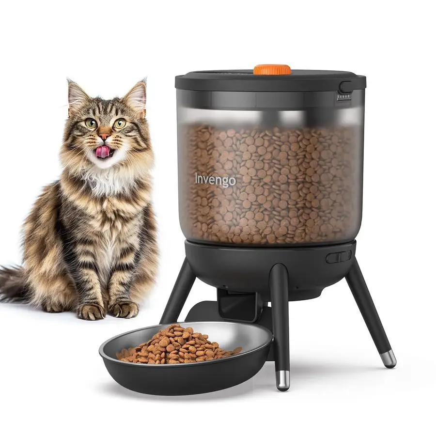 

Automatic Cat Feeder with Timed Food Dispenser, OneTouch Feeding, Dual Power Supply, AntiBug Design, Visible 3L Hopper u2013 Au