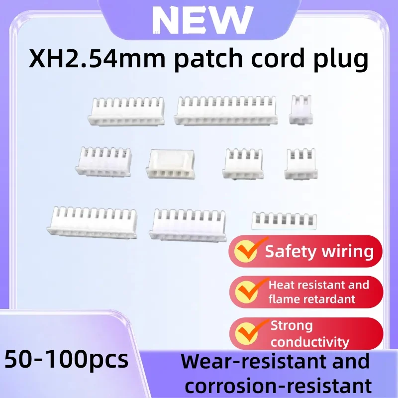 50 - 100 قطعة xh2.54 carcasa de Goma enchufe de 2,54 مللي متر محطة masculino 2p3p4p5p6p7p8p9p10p12p