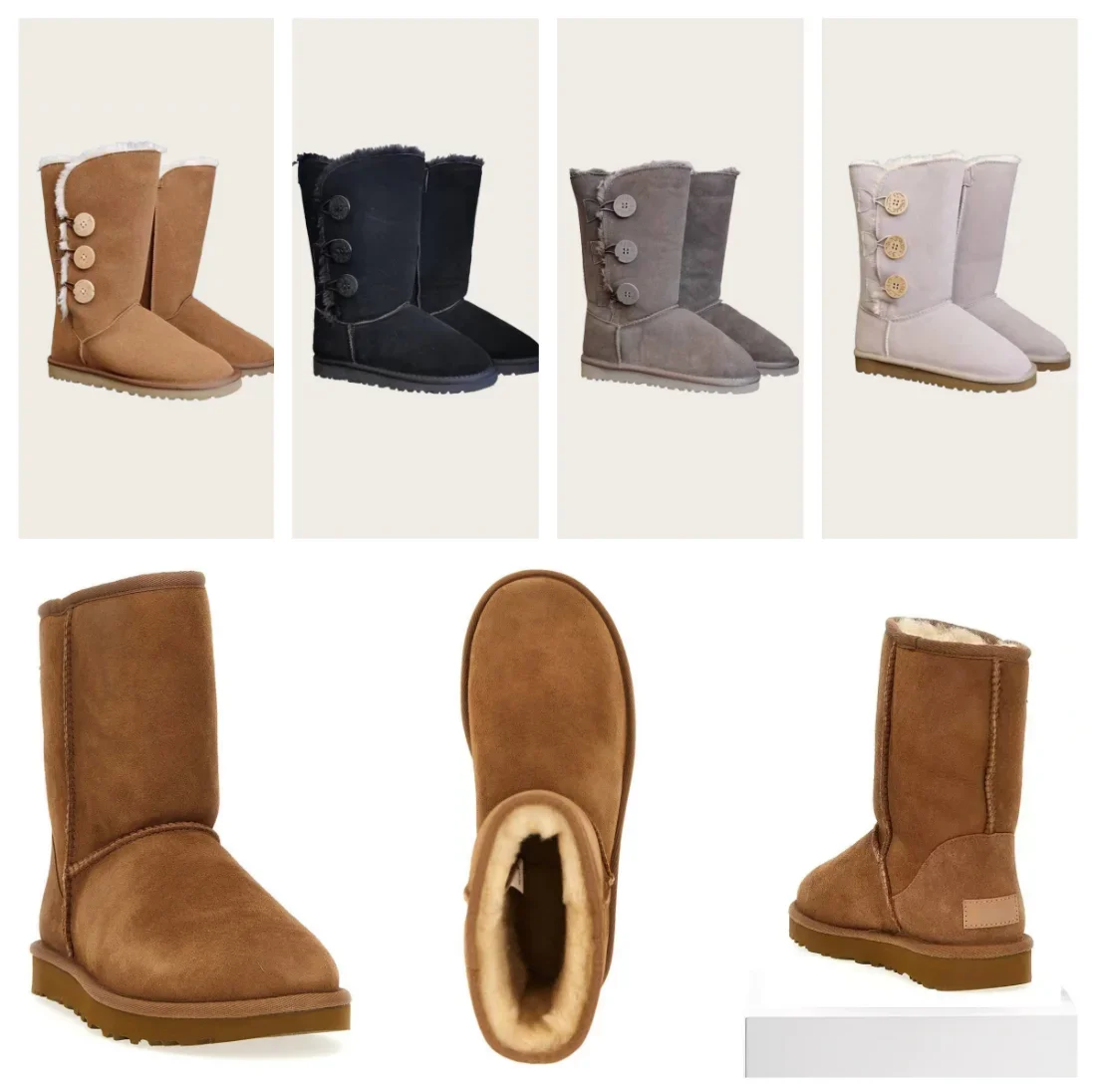 2026  HOT Women's shoes adult genuine leather wool comfortable warm snow boots fashionable height increase wear-resistant soft