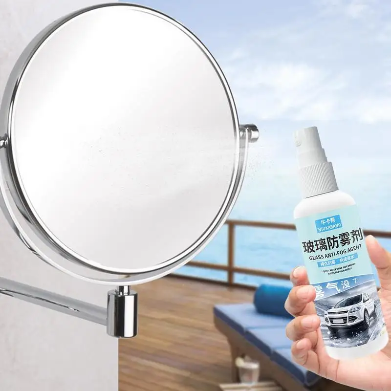 Glass Antifog Agent Car Glass Waterproof Coating Agent 100ML Anti Fog Spray Cleaner For Eye Glasses Mirrors Bathroom Doors And