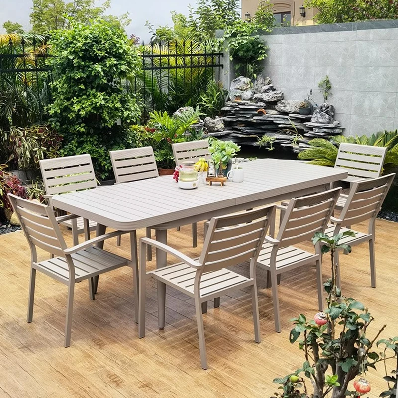 Garden Courtyard Outdoor Tables Flat Roof Minimalist White Modern Outdoor Tables Armchair Backyard Arredo Giardino Furniture