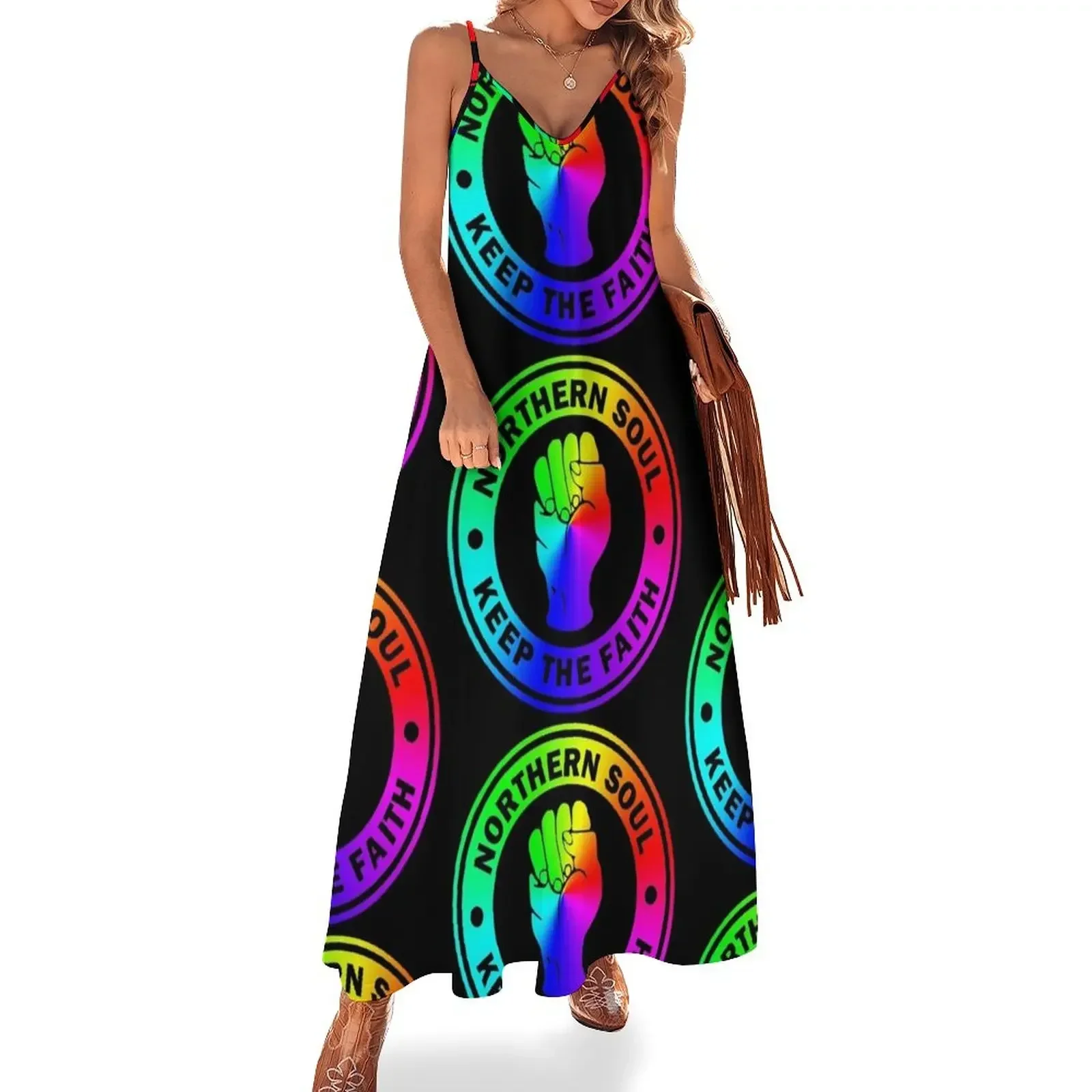 

Northern Soul Keep The Faith Logo- Rainbow Sleeveless Dress dresses for womens 2024 Women's summer dress beach dresses Dress