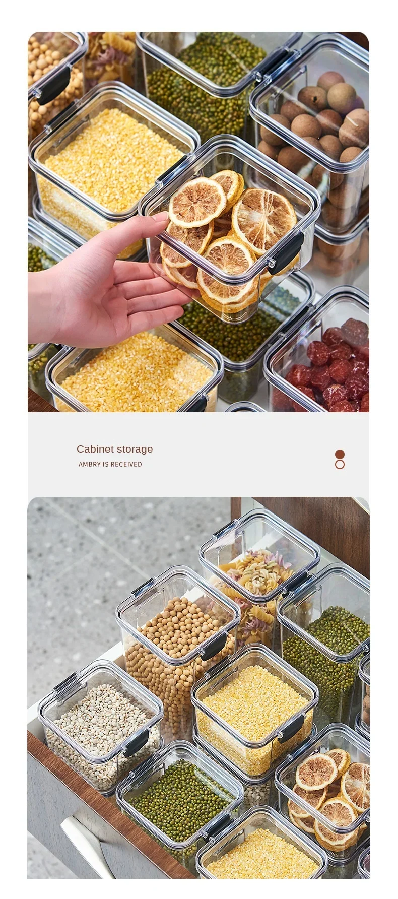 Set Portaspezie Da Cucina Con Coperchio – 5 Scomparti Rimovibili, Contenitore Per Frutta E Ingredienti, Nero/Bianco