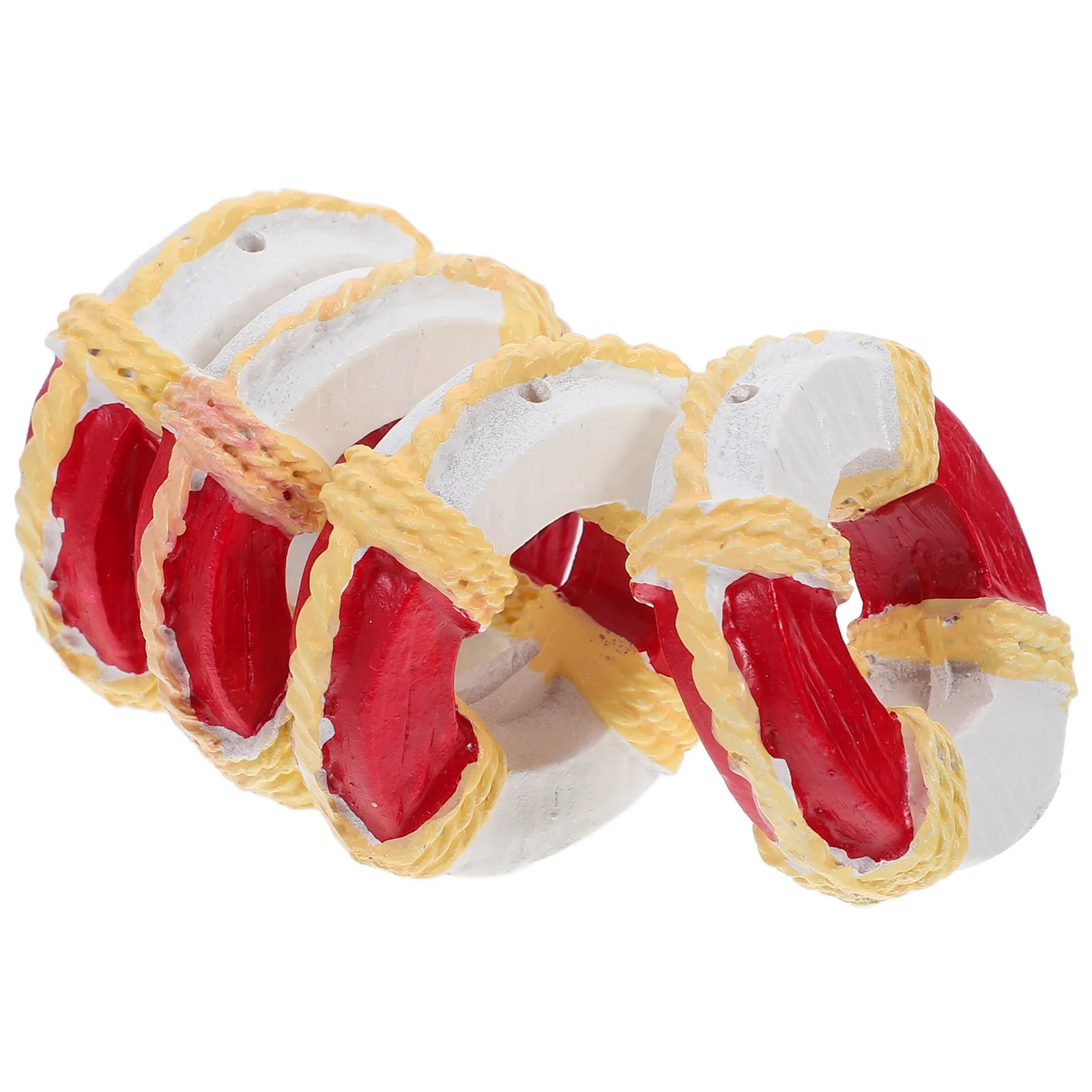 

4pcs Buoy Nautical Figurines Micro Fairy Garden Decorative Ornaments Boat Anchor Swimming Ring Cake Accessories