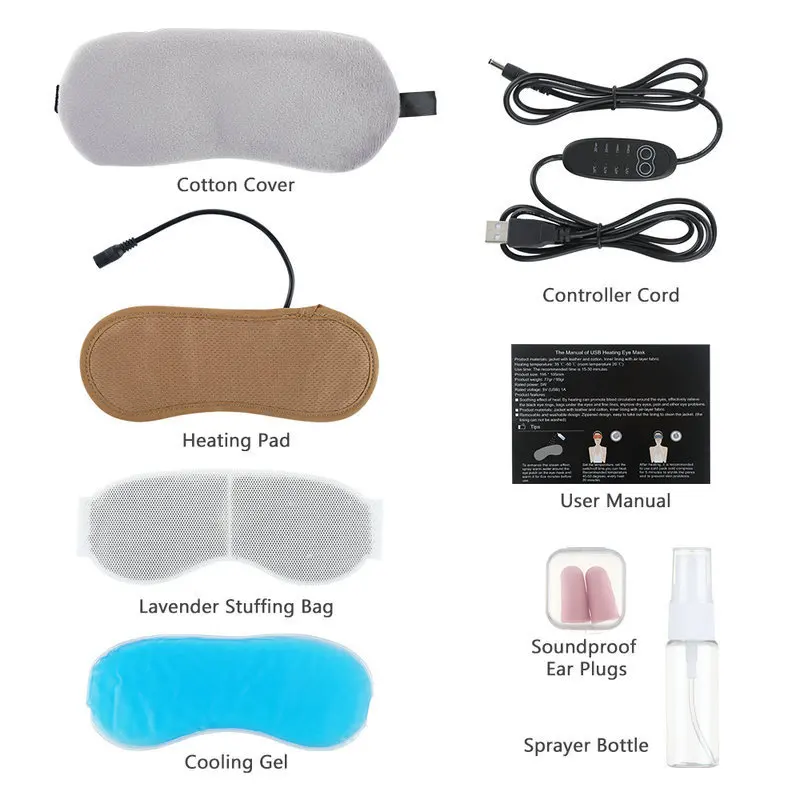 Heated Eye Mask Cold & Warm Eye Compress Therapy Eyes Dark Circles Eye Bags Stye Headache Reliever Sleep Aid