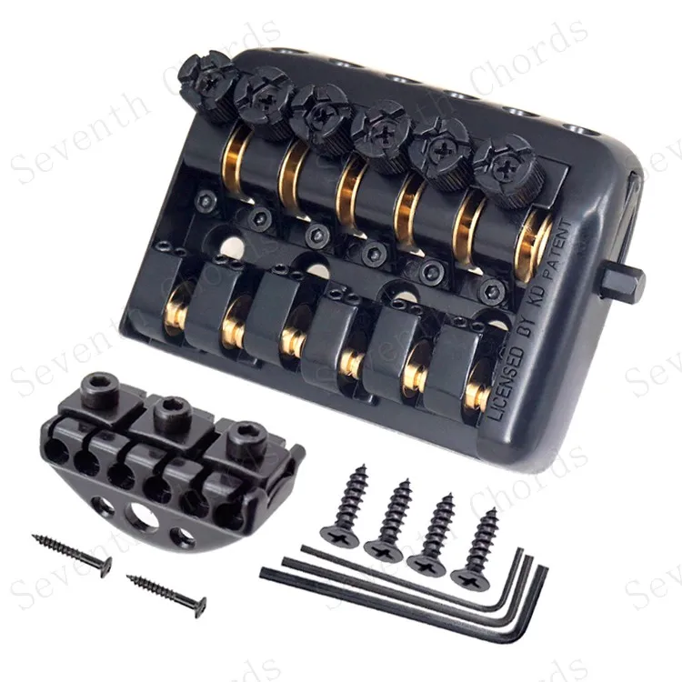 Headless Electric Guitar Fixed Bridge W‑200 Roller Saddles Tailpiece Under‑String Bridge Guitar Replacement Hardware Parts