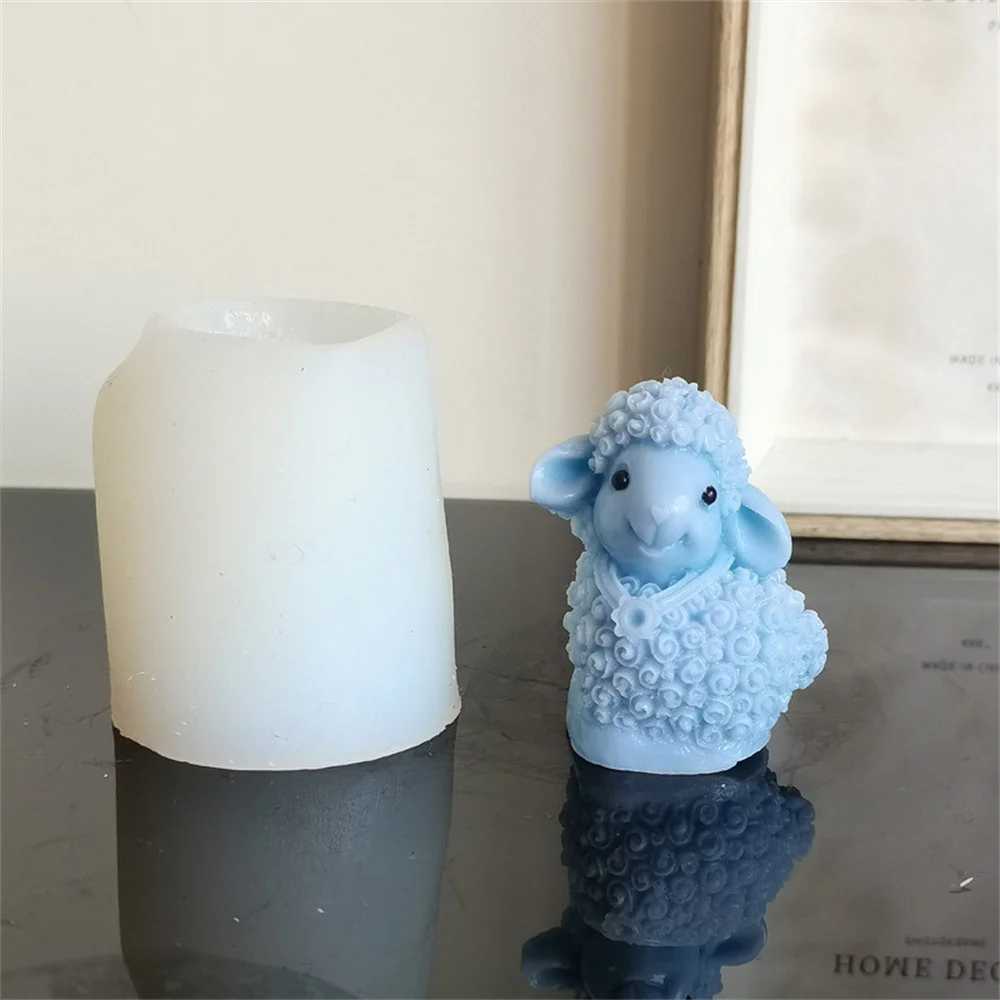 3D Mini Lamb Candle Mold Handmade Scented Soap Silicone Mold DIY Sheep Chocolate Cake Decoration Baking Tools Home Craft Gift