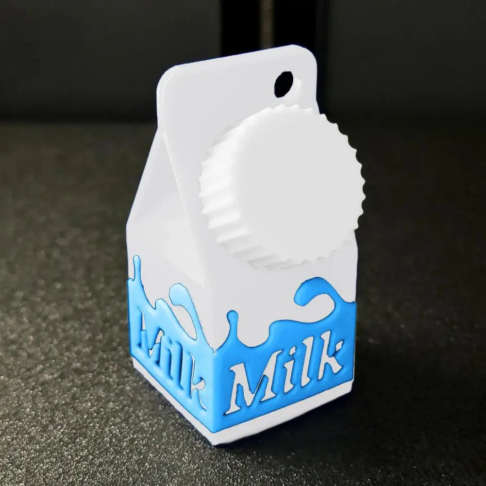 Playful Keychain Pendant Mini Milk Carton Pill Holder Keychain for Backpack Purse Unique Lactose Pill Storage Bottle for Handbag