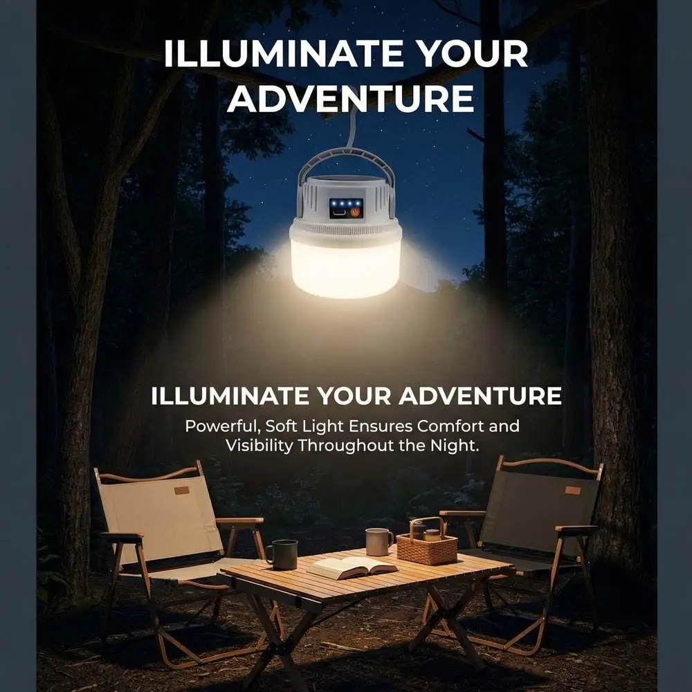 LED Light LED Solar Camping Light USB Rechargeable Waterproof Rechargeable Light Ultra Bright Multi Functional