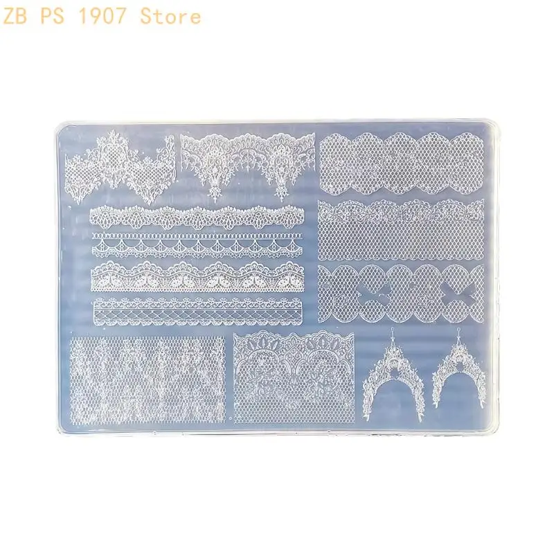 Professional Silicone Mold For Nail Art Featuring 3D Lace Texture That Promotes Effortless Removal And Long Lasting Reuse 55KA