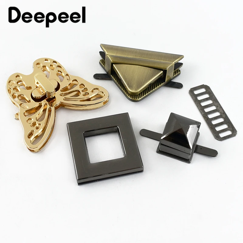 2Pcs Metal Bag Lock Buckles Turn Twist Locks for Women's Handbag Shoulder Bags Closure Latch Clasp DIY Hardware Accessories