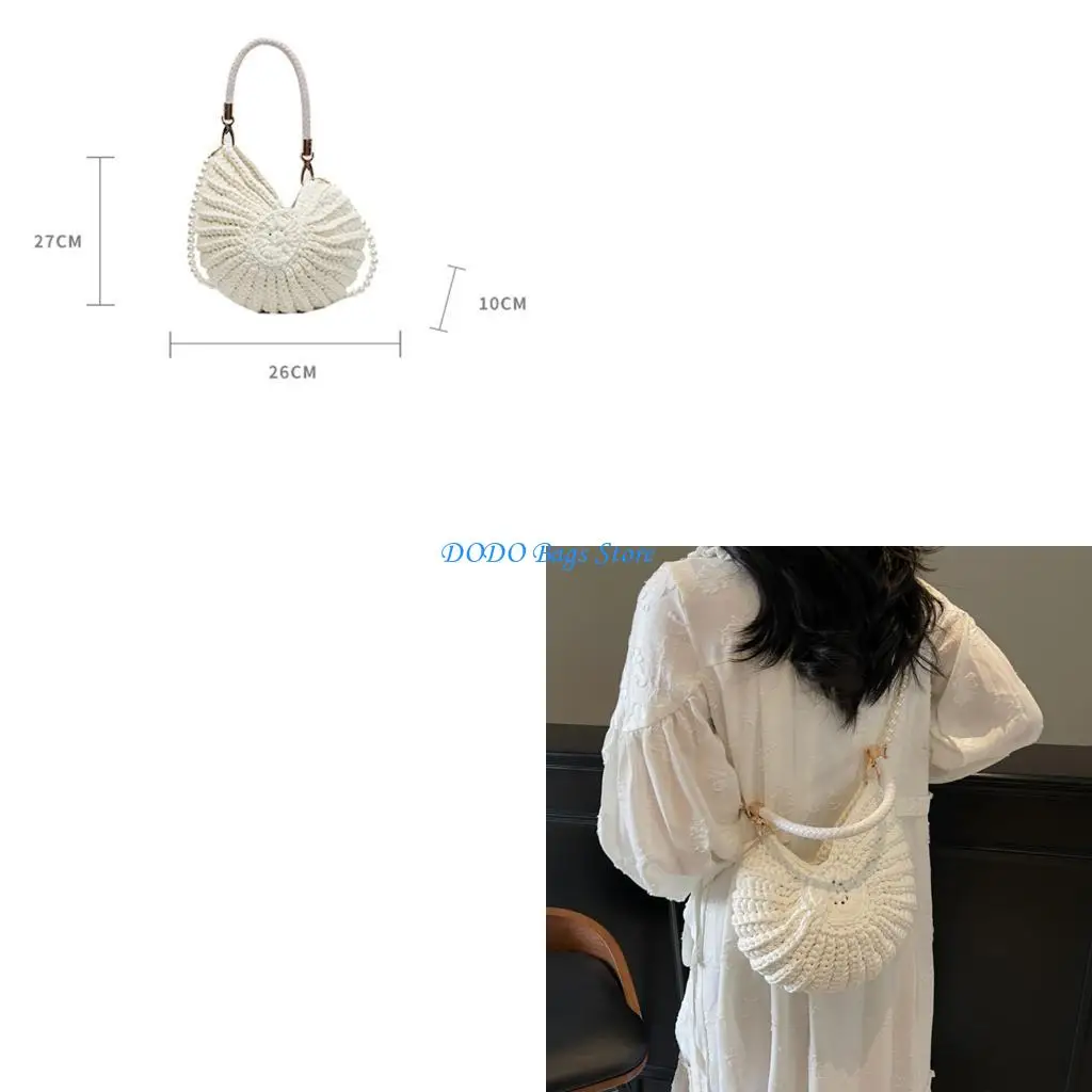 

Женская сумка из ракушек с жемчужным ремешком, сумка через плечо, стильная сумка на плечо, сумка-мессенджер ручной работы, сумка