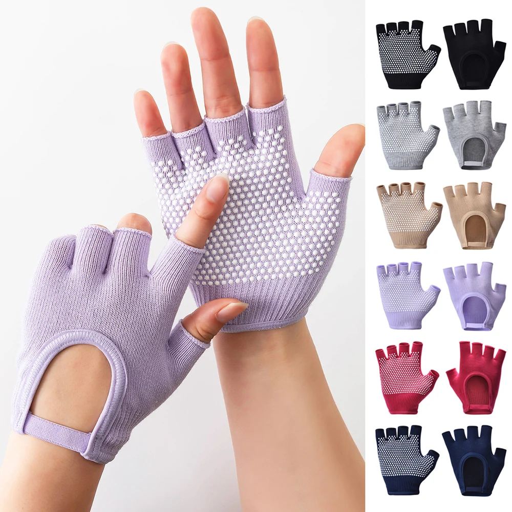 Half Finger Anti-slip Yoga Gloves Women Pilates Warm Cycling