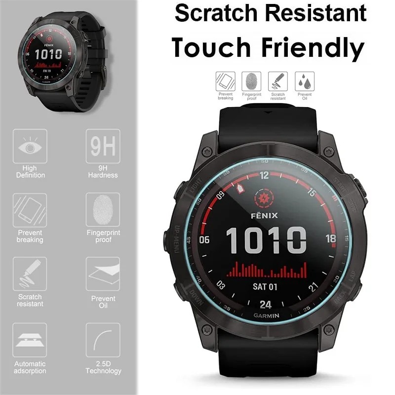 5PCS Screen Protector for Garmin Fenix 7 Pro / Fenix 7s Solar / Fenix 7X Sapphire Smart Watch Tempered Glass Protective Film