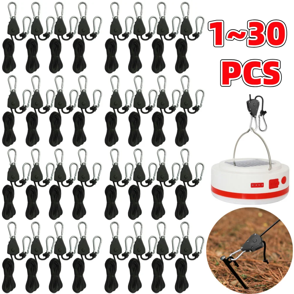 30~1PCS Hanger Pulley Ratchets Kayak Rope Portable Adjustable 1/8 Lift Pulley 1.6M Lifting Pulley Hook Sky Curtain Tent Camping