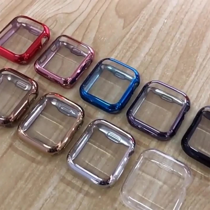 TPU-Abdeckung für Apple Watch Case Serie 9 8 7 6 5 4 3 se 41mm 45mm 42 44mm 40mm Displays chutz folie für Apple Watch Band Zubehör