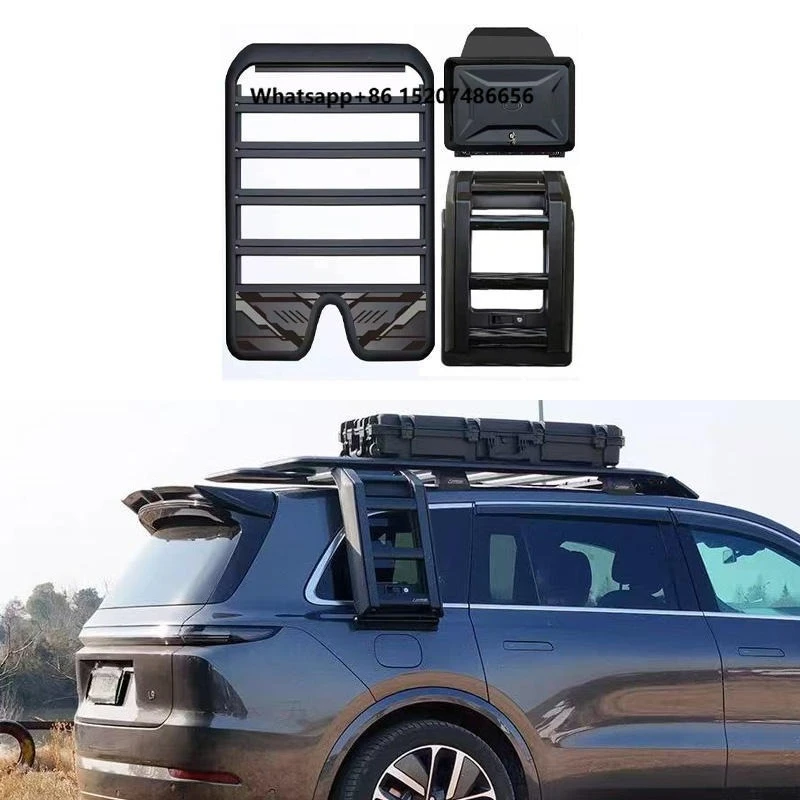 Heavy Duty Aluminum Alloy Car Roof Rack with Ladder & Side Storage Box for Off-Road/SUV 4X4 L7/L8/L9-100kg Capacity
