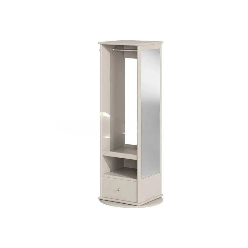 HHSimple Full-length Mirror Bedroom Coat Rack Rotating Full-body Floor Mirror Hanging Hanger