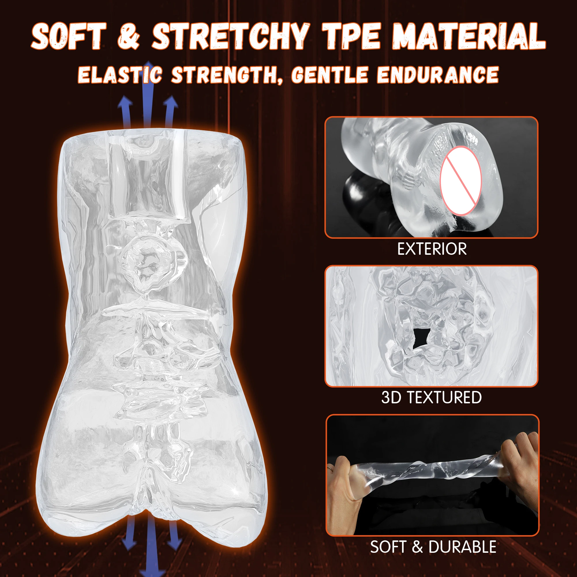 Masturbatore maschile per uomo figa tascabile 3D Vagina artificiale Silicone massaggiatore prostatico pene Open Ended Man Sex Toys per adulti