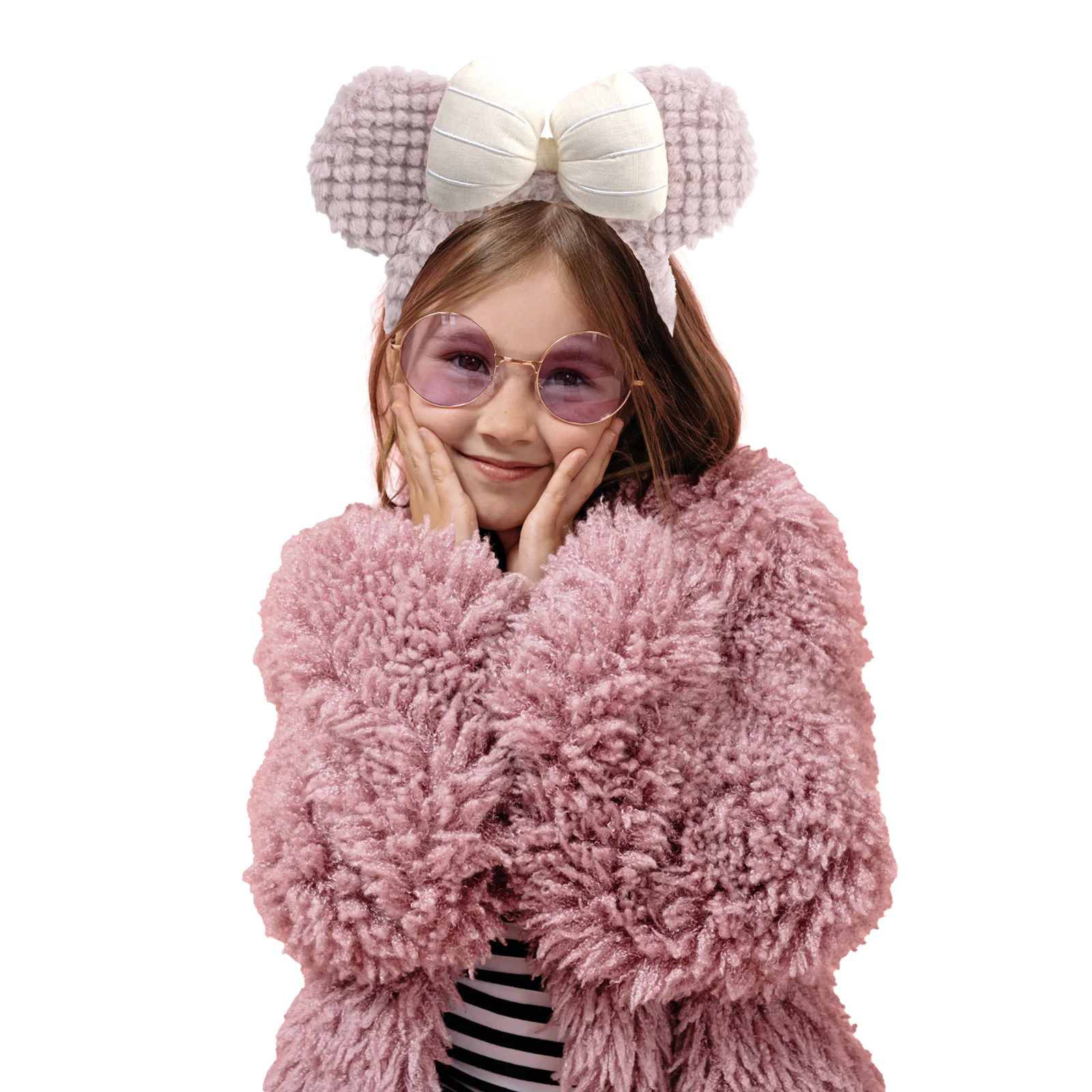 Girls Big Ear Mouse Plush Headband Cartoon Face Wash Headwear Cosplay Decoration Christmas Party Cloth Hair Band Adult/Children