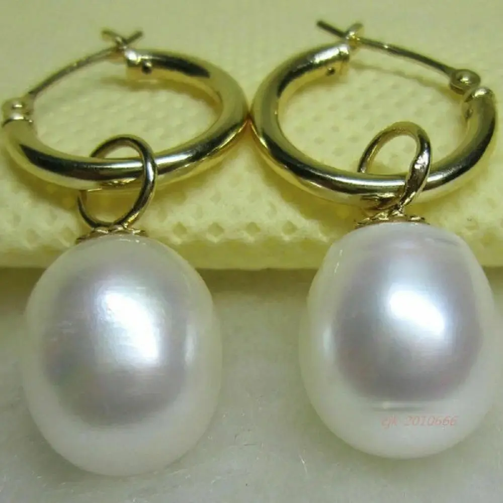 

10-11mm AAA Real AKOYA WHITE Drop Pearl Earring 14K SOLID GOLD Freeshippings Items