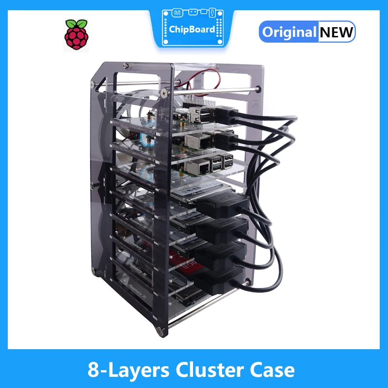 8-Layers Cluster Case Designed For Raspberry Pi / Jetson Nano