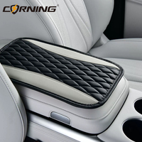 Universal Car Armrest Box Pad PU Leather Center Console Cover Seat Case Non Slip Decor Mat Auto Interior Accessories Waterproof