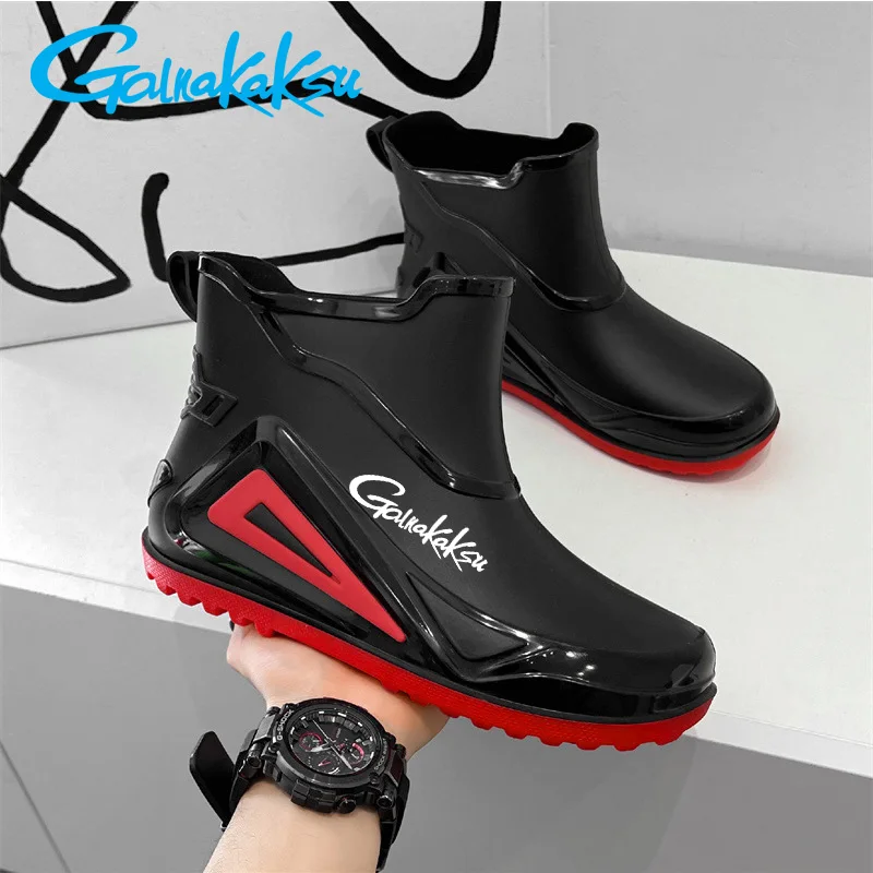 

Motorcycle Men's Rain Boots Outdoor Off-road Waterproof Shoes Men's Cool Fishing Hiking Brand Lightweight Non-slip Rubber Shoes