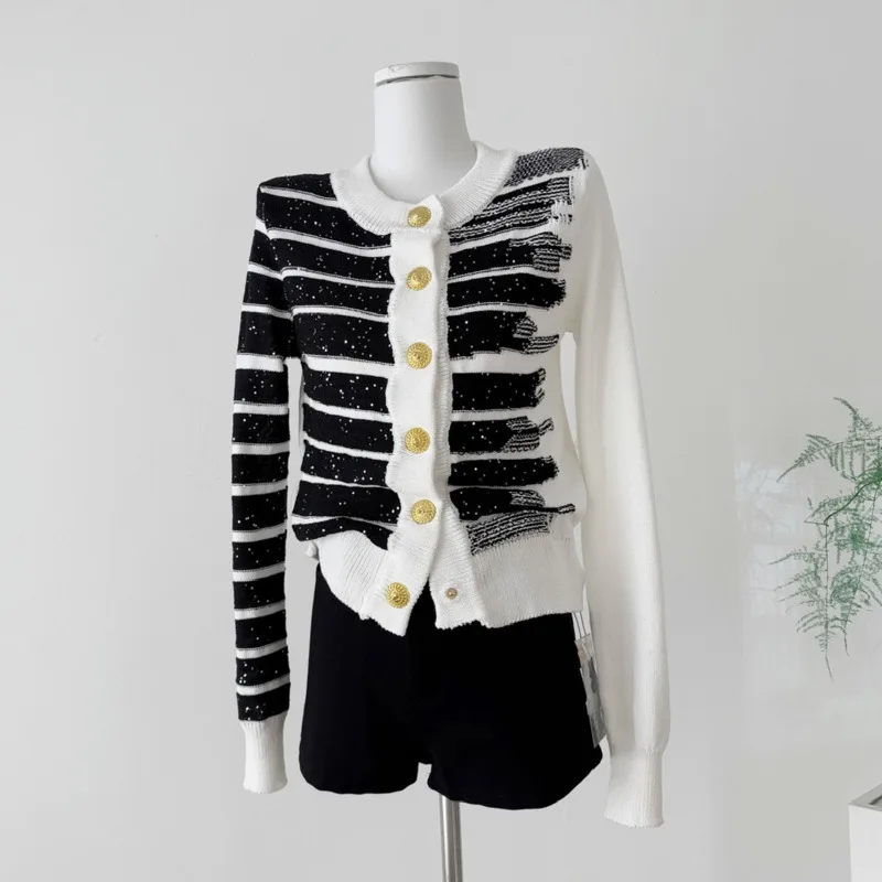 

High Quality Autumn Sweater Cardigan Coat Women New Korean Fashion Casual Elegant Long Sleeve Knitted Tops Outerwears Pull Femme