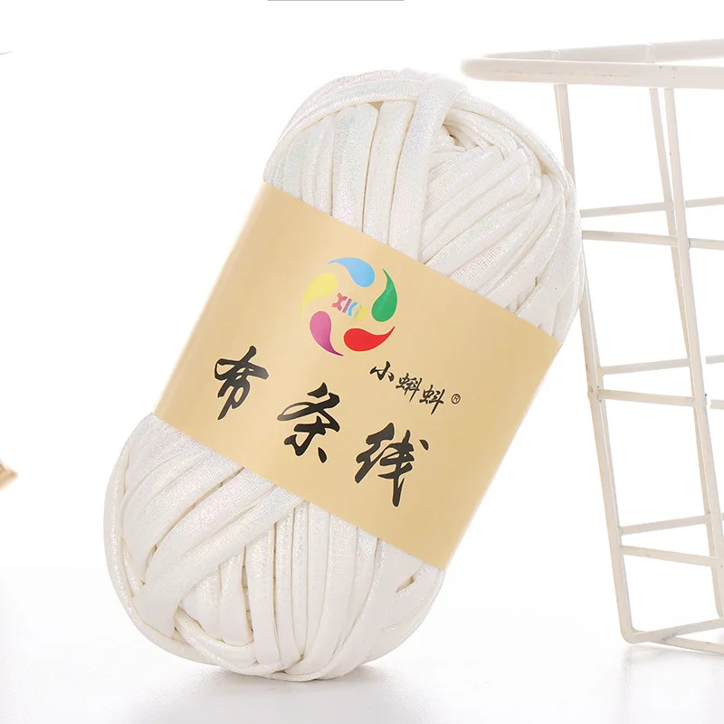 100g Imitation Leather Shiny Crochet Yarn DIY Hand Knitting Yarn Ball for Bag Blanket Cushion T-Shirt Bag Doll Hat Gauze Wire view 5