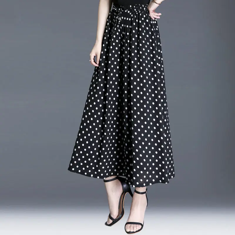 

Women's High Waist Wide Leg Loose Pants Monochromatic Chiffon Casual Simplicity Office Clothes, Lady Temperament Summer Fashion