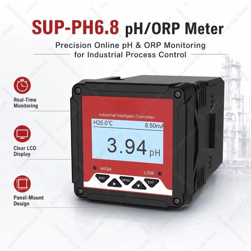 Compact Size Industrial PH ORP Panel Meter for Pool Water Chemical Dosing Control System Bulk Supply with CE Standard