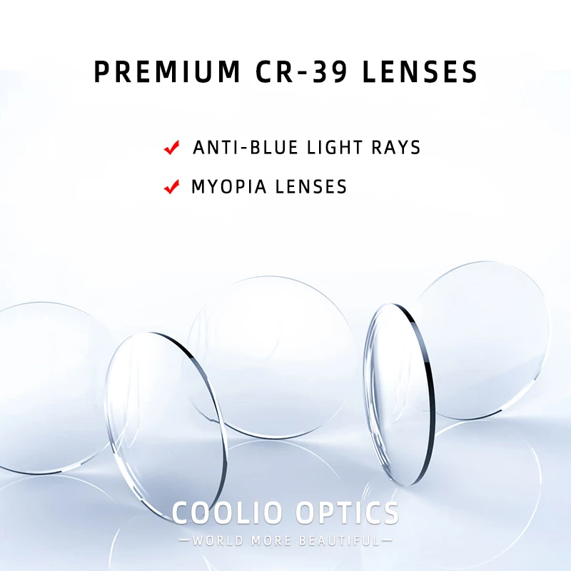 CLLOIO Anti Blue Light Blocking Series Myopia Prescription Glasses Lens CR-39 Resin Aspheric 1.56 1.61 1.67 1.74 Optical Lenses