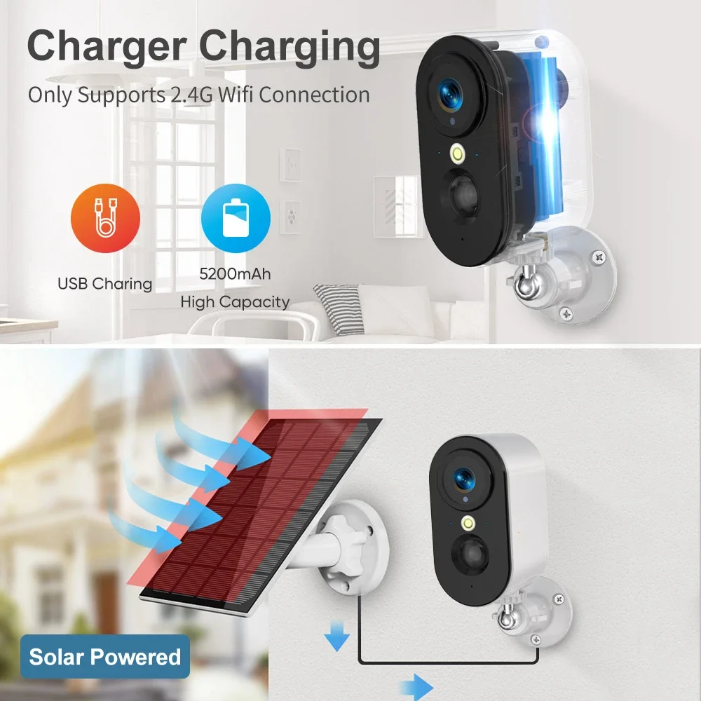 1-5PCS Ubox Security Camera Outdoor 2K Battery Powered PIR Motion Detection Indoor WiFi Surveillance Camera Color Night Vision