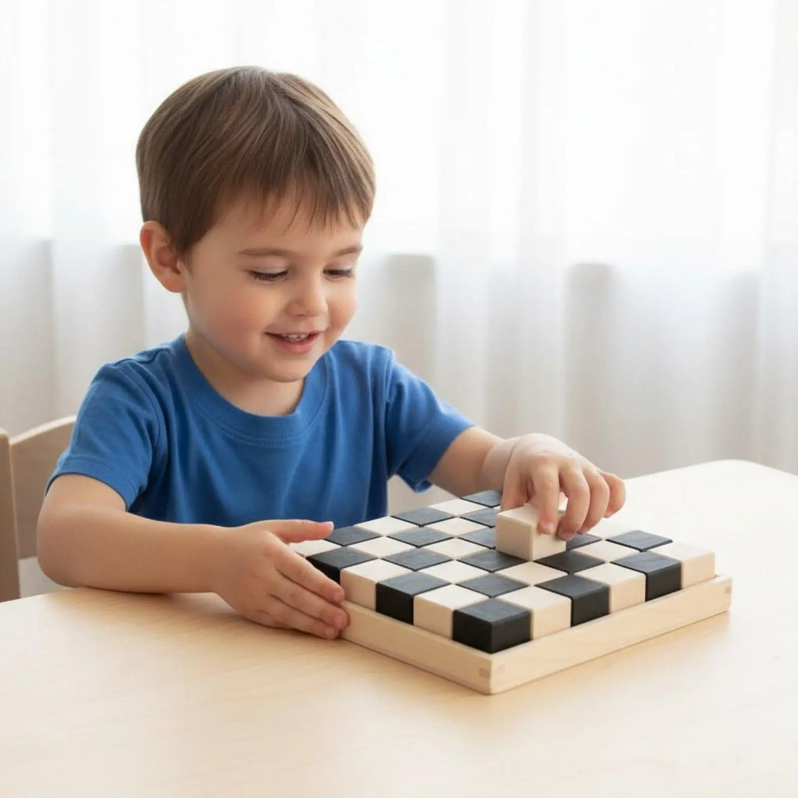 36 Pieces Wooden Mosaic Blocks Early Learning Rainbow Block Set Opening-Ended Play Color Shape and Pattern for Preschoolers,