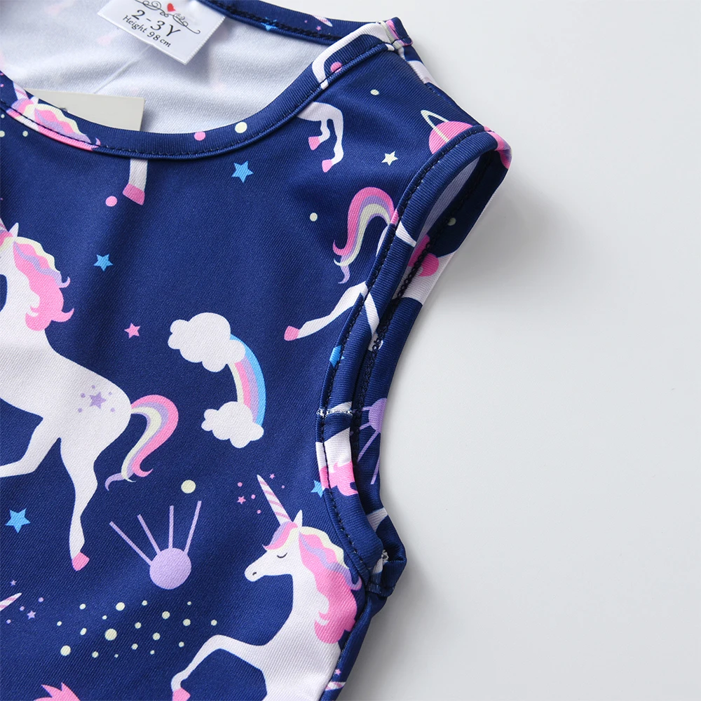 Dxton Kinder Sommerkleider ärmellose Kinder kleider für Mädchen Einhorn Print Kleinkinder Mädchen lässig gerade Kleider Vestidos