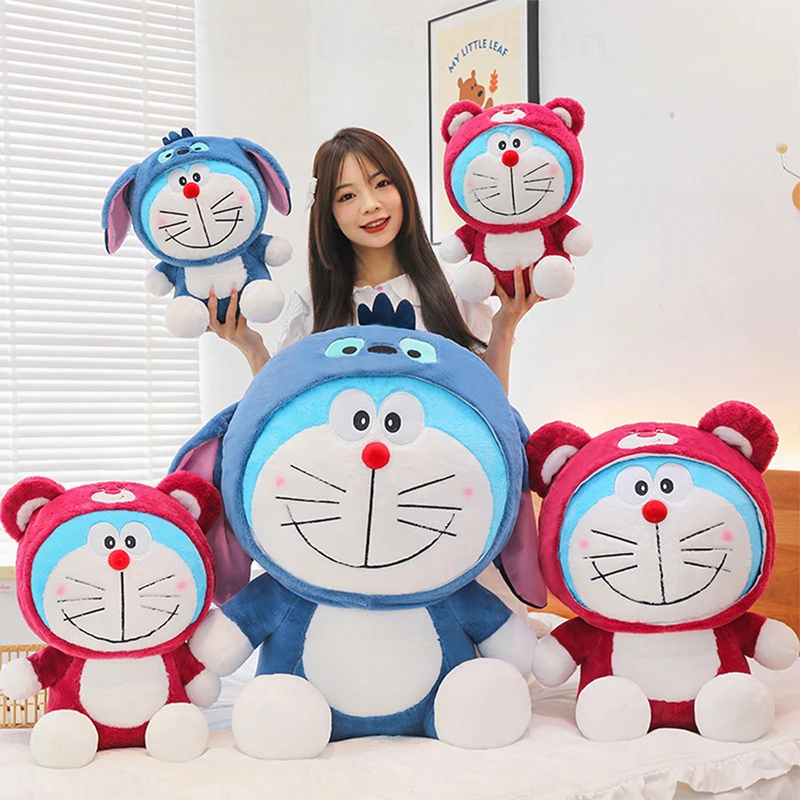 

Плюшевая игрушка Doraemon, клубничный медведь, стежка, мультяшный персонаж, мягкая кукла, детский подарок на день рождения, Рождество для детей, оптовая продажа