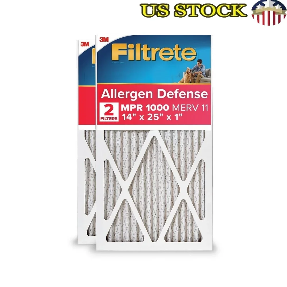 14x25x1 Filtro dell'aria HVAC MPR 1000 MERV 11 Difesa agli allergeni Confezione da 2 Sostituzione del sistema di rimozione della polvere adatto alle allergie all'asthme