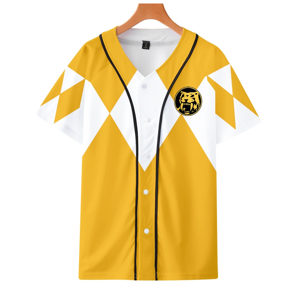 Anime Mighty Morphin 3D Printed Baseball T-Shirt Men Women Fashion Harajuku Tops Tee Short Sleeve T Shirt Cosplay Costume